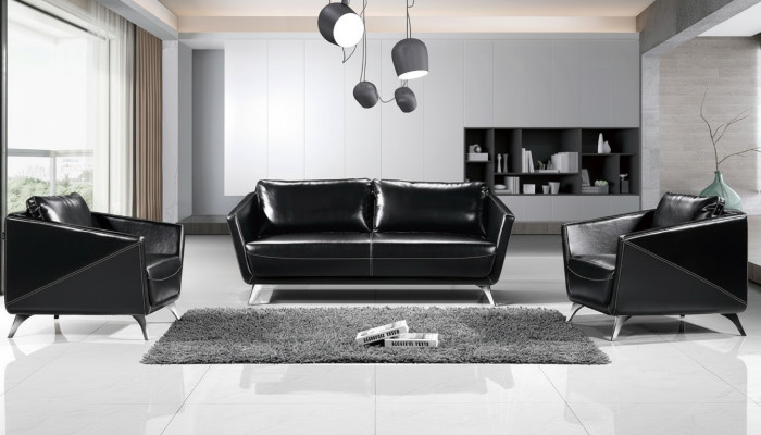 Sofagarnitur 3+1+1 Sitzer Ledersofa Couch Wohnlandschaft Garnitur Design Modern