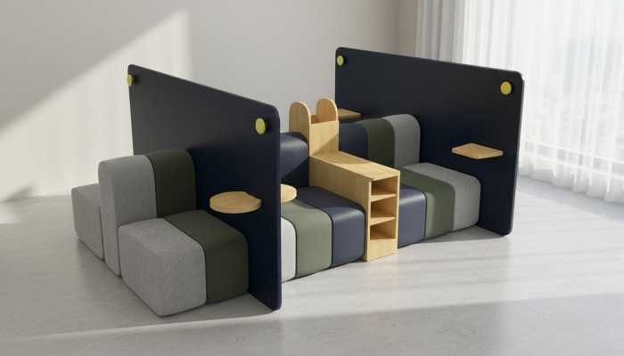 Wartezimmer Möbel Sitz Garnitur Hotel Büro Kanzlei Praxis Einrichtung Textil Neu