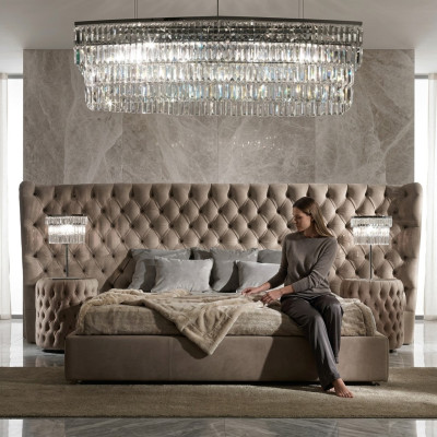 Bett Polster Luxus Doppel Betten Schlaf Zimmer Textil Chesterfiel King Size