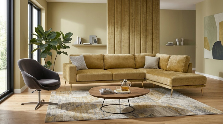 Design Stoff Ecksofa L-Form Sofa Couch Design Polster Textil Deko Modern