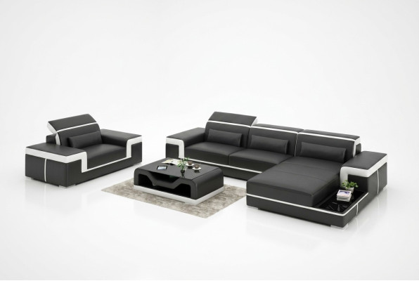 Ecksofa Set Couch Polster Eck Garnitur Sessel Wohnlandschaft L Form