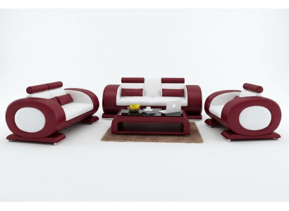 Sofagarnitur Garnituren Set Design Sofas Polster Couchen Leder 311 Sitzer Neu