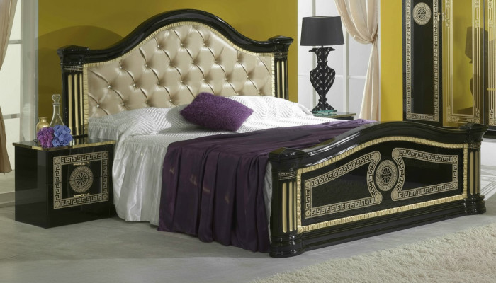 Schlafzimmer 3 tlg. Set Bett 2x Nachttisch Konsole Betten Chesterfield Polster
