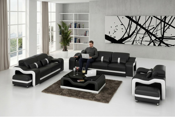 Sofagarnitur 311 Sitzer Set Design Sofas Polster Couchen Relax Leder
