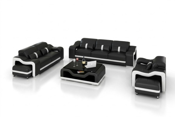 Sofagarnitur 311 Sitzer Set Design Sofas Polster Couchen Relax Leder