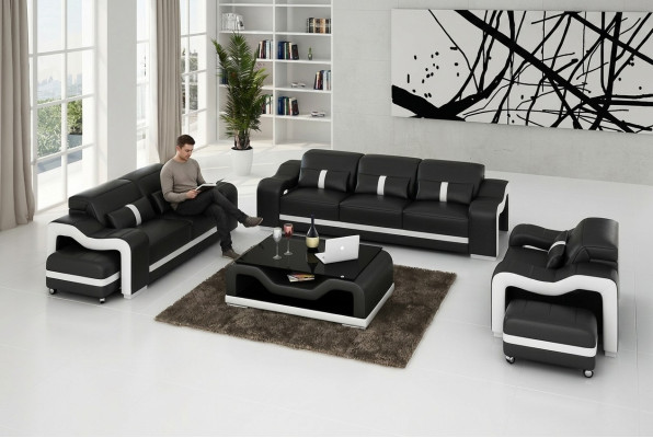 Sofagarnitur 321 Sitzer Set Design Sofas Polster Couchen Leder Relax