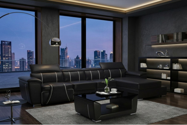 Eck Stoff Ecksofa L Form Sofa Couch Design Couch Polster Textil Modern