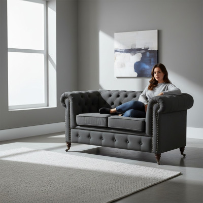Design Zweisitzer Möbel 2 Sitzer Sofa Couch Polster Lounge Club Couchen