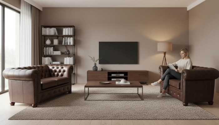 designer 2 Sitzer Textil Sofas Couchen Neu Chesterfield Ledersofa Couch