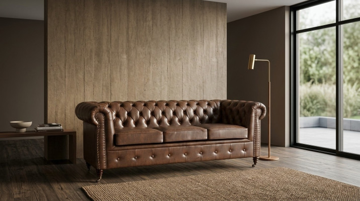 Chesterfield Sofagarnitur Sofa Couch Polster 3 2 Sitzer Leder Sofas Stoff Neu
