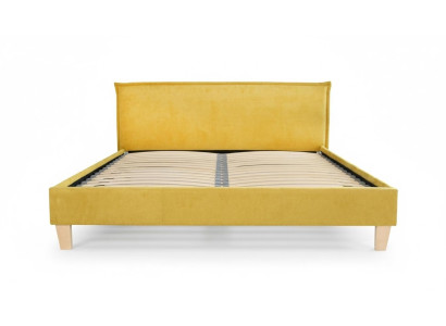 Doppelbett Bett Betten Polster Schlafzimmer Bettkasten Ehe Gelbe Textil Stoff