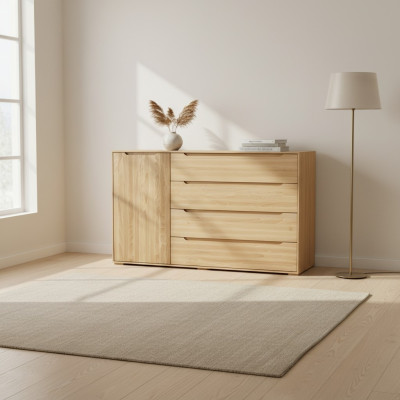 Kommode 150cm Sideboard Schrank Anrichte holz Schrank Möbel Kommoden Massivholz