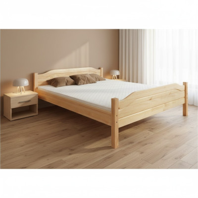 Holzbett Echtes Holz Doppelbett Schlafzimmer Hotel 180x200 Stil Massive Möbel