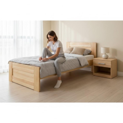 Bett Holz Massive Schlafzimmer Betten 100x200cm Einzelbett Massivmöbel Möbel