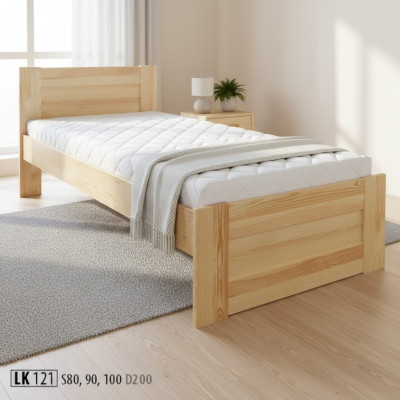 Bett Holz Massive Schlafzimmer Betten 100x200cm Einzelbett Massivmöbel Möbel