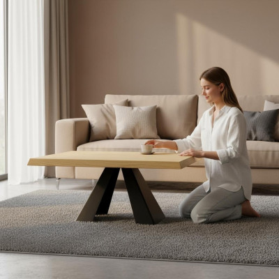 Design Couchtisch Wohnzimmertisch Sofatisch Beistelltisch Massiv Vollholz Holz