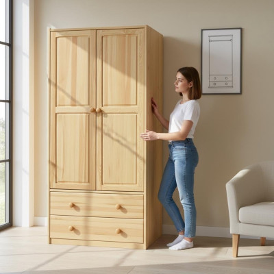 Kleiderschrank Kiefer Schrank Vollholz massiv Schlafzimmerschrank Schränke Neu