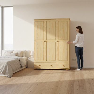 Klassischer Schrank Kleiderschrank Massiv Landhaus Schrank Kiefer Schränke Neu