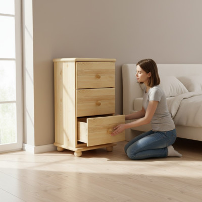 Massive Nachttisch Nachtschrank Kommode Nachtschränkchen Handarbeit Holz Möbel