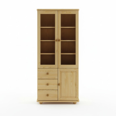 Vitrine Wohnzimmer Möbel Anrichte Holz Vitrinen Glas Schrank Echtholz Massive