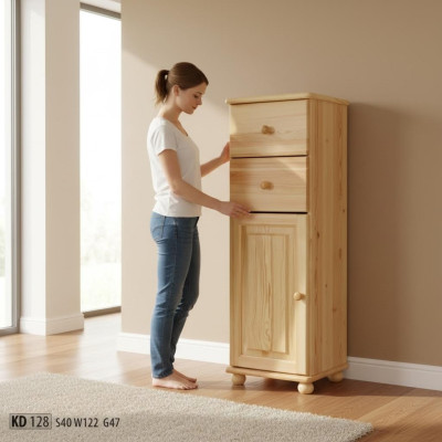 Anrichte Kommoden Regal Holz Schrank Massiv Holz, Handarbeit Holz Möbel Braun