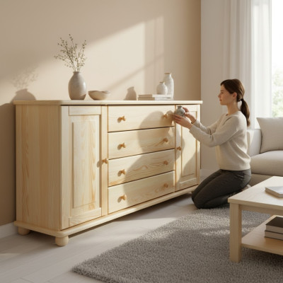 Anrichte Massive Kommode Sideboard Schrank Möbel Kommoden Echtholz Lowboard Neu