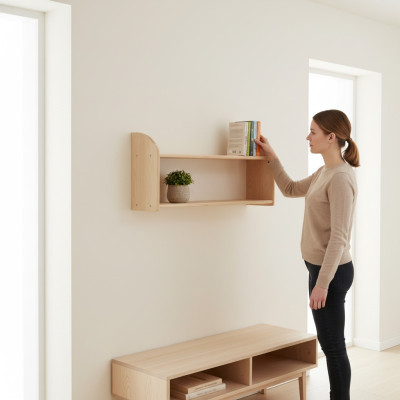 Wandregal Bücherregal Neu Vollholz Kiefer massiv Büroregal Ablage Holz neu