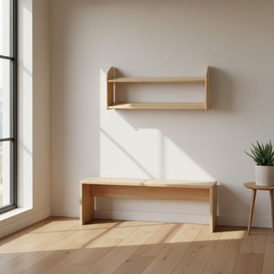 Wandregal Bücherregal Neu Vollholz Kiefer massiv Büroregal Ablage Holz neu