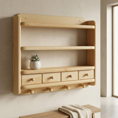 Schrank Vollholz Möbel Holz Regal Massivholz Wandschrank Regale Küchenschrank