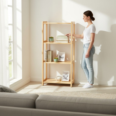Bücherregal Standregal Regal Schrank Aufbewahrung Neu Holz Möbel Handarbeit