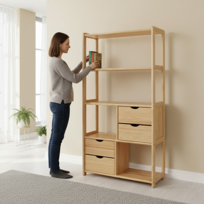 Echtholz Wandregal Regal Bücherregal Wohnwand Wohnzimmer Wand Regale Schrank Neu
