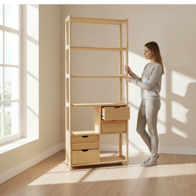 Regal Bücherschrank Schränke Bücherregal Wohnwand Wohnzimmer Wand Design