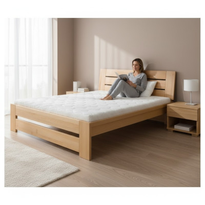 Holzbett Echtes Holz Bett Betten Schlafzimmer Hotel 180x200 cm Stil Massive Möbel