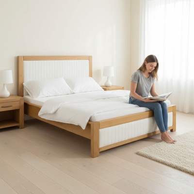 Echtholz Betten Holzbett Doppelbett Polsterbett handgefertigt Echtholz Bett Neu
