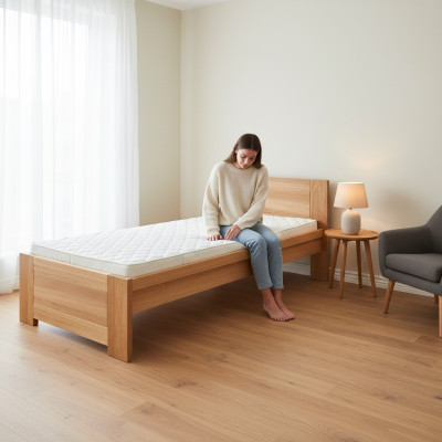 Bett Holz Massive Schlafzimmer Betten 100x200cm Einzelbett Massivmöbel Möbel