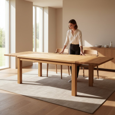 Esstisch ausziehbarer Tisch Holztisch handgefertigte Massivholz Neu 180x200cm