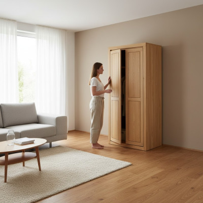 Kleiderschrank Schlafzimmer Holz Schrank Echte Handarbeit Vollholz Schrank Holz
