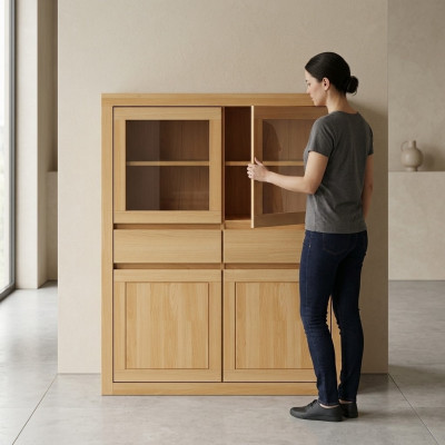 Handgefertigte Kommode Anrichte Holz Kommode aus echtem Holz Regal Wohn Zimmer