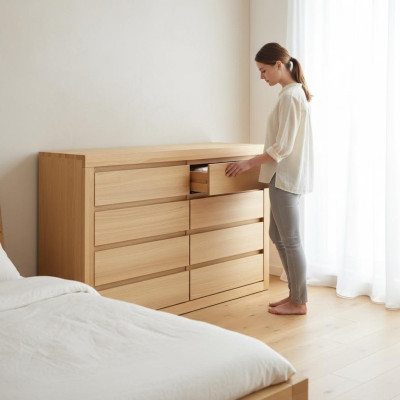 xxl Schubladen Kommode Echtholz Schrank Eiche Massivholz Kommoden Sideboard Neu
