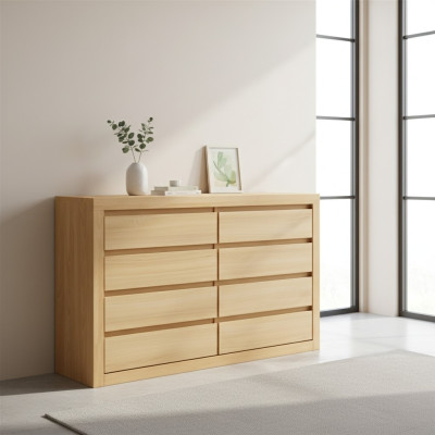 xxl Schubladen Kommode Echtholz Schrank Eiche Massivholz Kommoden Sideboard Neu
