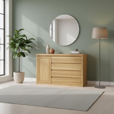 Anrichte Kommode Massivholz Schränke Echtes Holz 140x90cm Kommoden Schrank Eiche