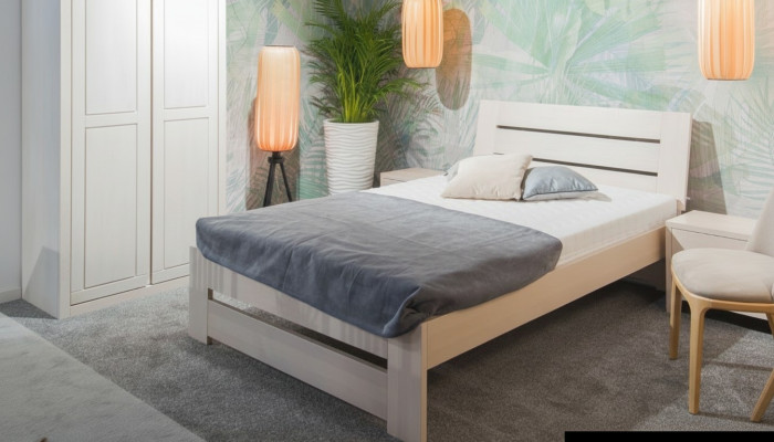 Schlafzimmer Set Bett 2x Nachttisch Kleiderschrank 4tlg. Holz Schrank Schränke