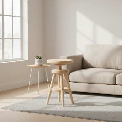 Drehhocker Barhocker Holz höhenverstellbar Sitzmöbel Schemel Arbeitshocker neu