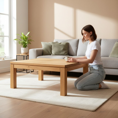 Beistell Tisch Couchtisch Echtes Holz Massive Möbel Eiche 100x70cm Neu Tische
