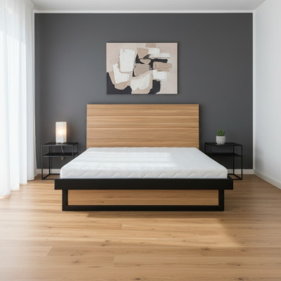 Modernes Bett Echtes Holz 140x200cm Design Betten Bettgestell Eiche Stil Neu