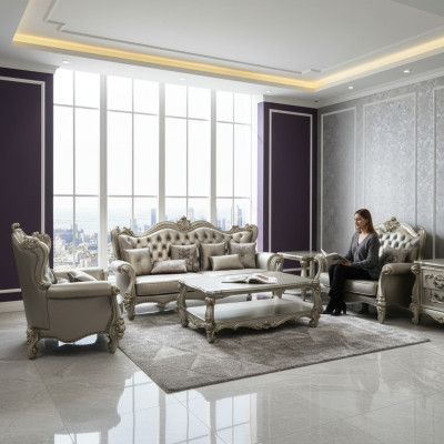Sofagarnitur 3+2+1 Sitzer Set Design Sofas Polster Couchen Couch Leder