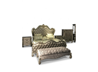 Bett 2x Nachttisch 3 tlg. Schlafzimmer Set Design Luxus Betten Chesterfield
