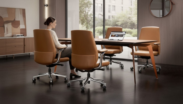 Büro Set 4x Konferenzstühle & Konferenztisch Komplettset Besprechungstisch 5tlg.