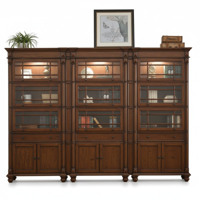 Vitrine 3x Aktenschrank Schrank Vitrinen Büro Wohnzimmer Hochschrank