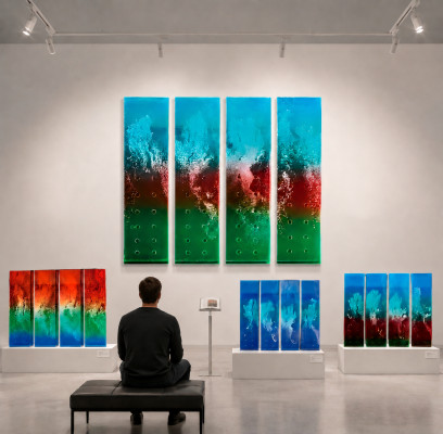 Moderne Trennwand Wasserwand Wände Wasserfall Water Wall Led